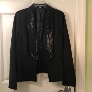 Black sequin collar blazer